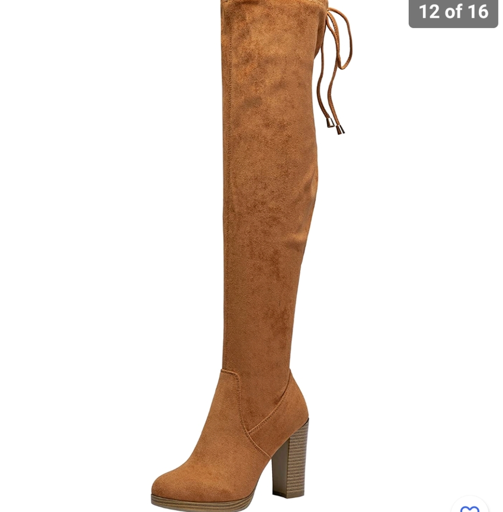 Vepose Women's Suede Fall Boots Over The Knee High Vegan Side Zipper Size 7.5 - Picture 1 of 11